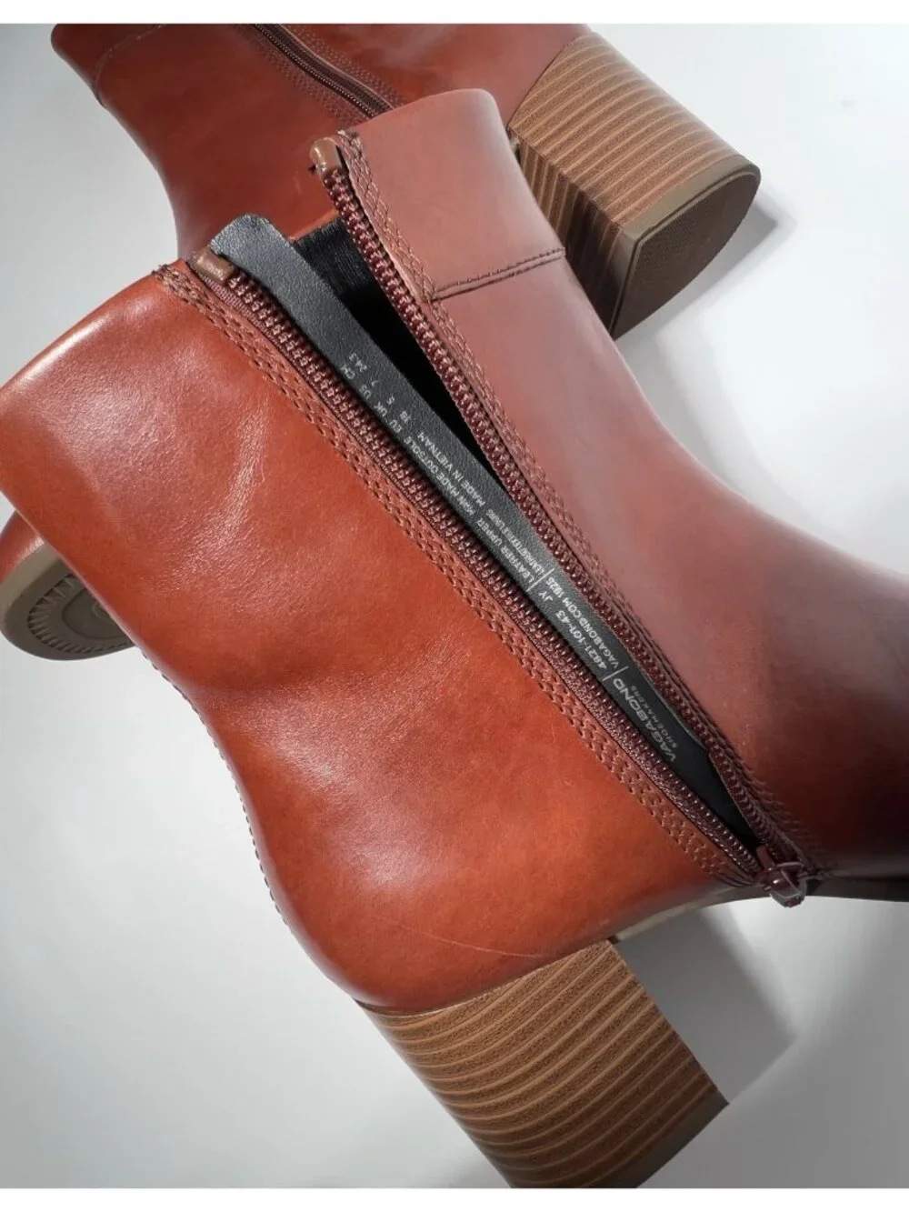 Vagabond Cinnamon Leather Ankle Boots Women’s US 7.5 EU 38 Block Heel